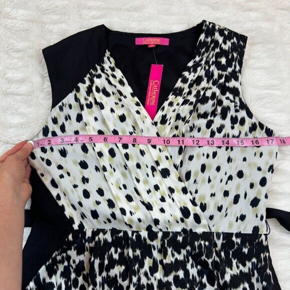 NWT Anthropologie Catherine Malandrino Cheetah Print Sleevless Wrap Dress - Picture 8 of 10